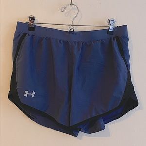Under Armour Dark Blue & Black Running Shorts - Size M